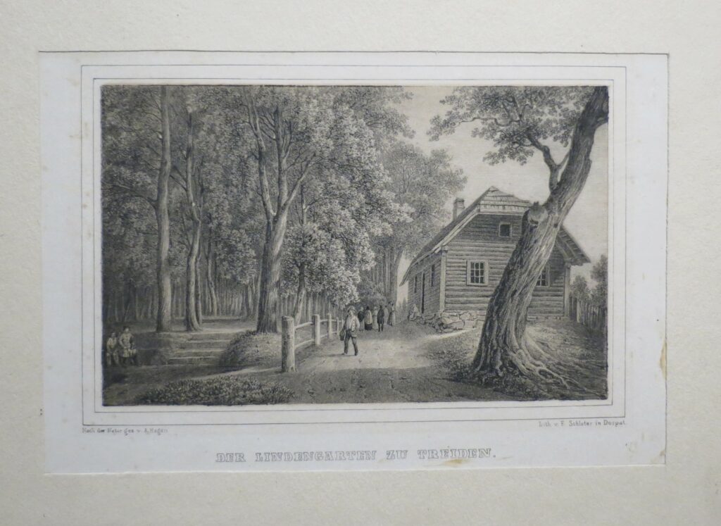 Skats uz Turaidu un Siguldu. Zīmējis A.M. Hāgens. Litografējis G.F. Šlāters 1844. gadā. Glabājas TMR.